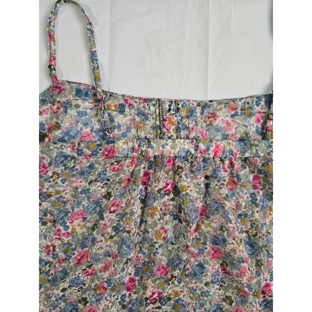 Garage Floral Cami Top Blue Pink Wildflower Lace Trim Button Front Small - Picture 11 of 14